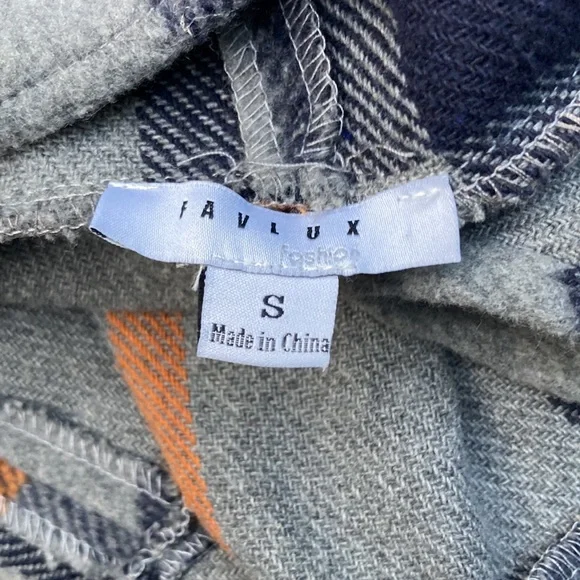 Favlux Fashion gray blue plaid cardigan with pockets. sz. S - Picture 5 of 7